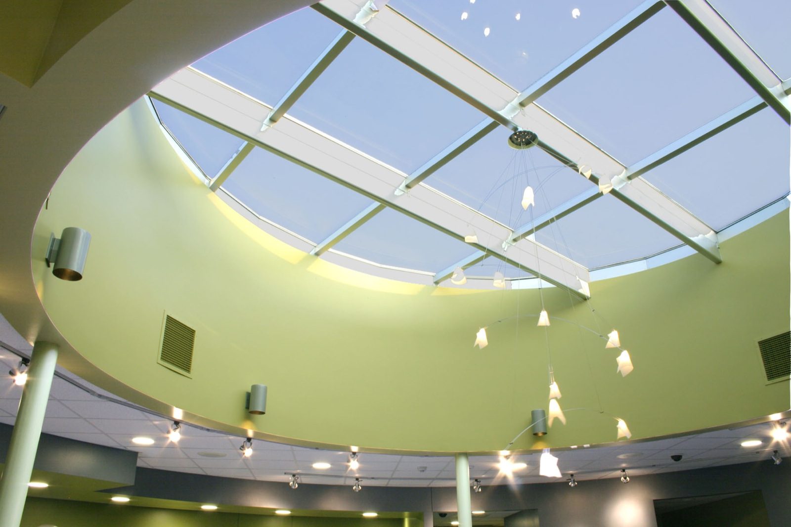 Peoples Bank atrium with circular skylight