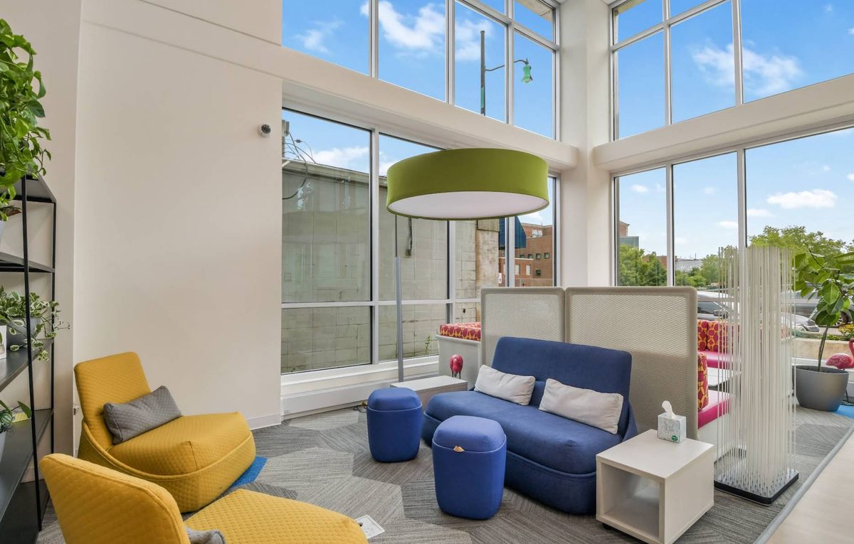 Apartment building resident lounge